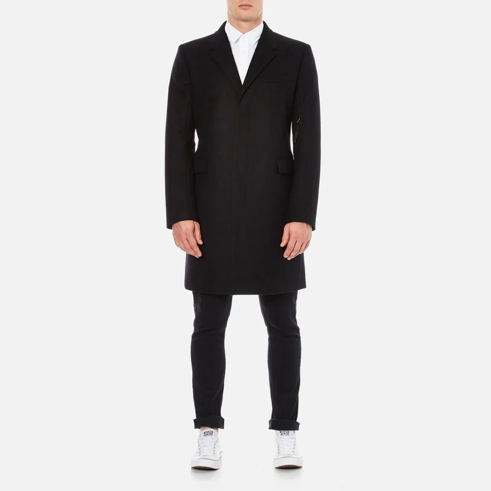 Helmut Lang Men's Shield Melton Overcoat - Black Image 1