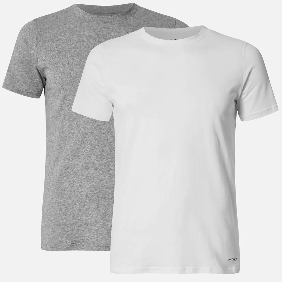 Carhartt Men's Standard Crew Neck Twin Pack T-Shirt - White/Grey Image 1