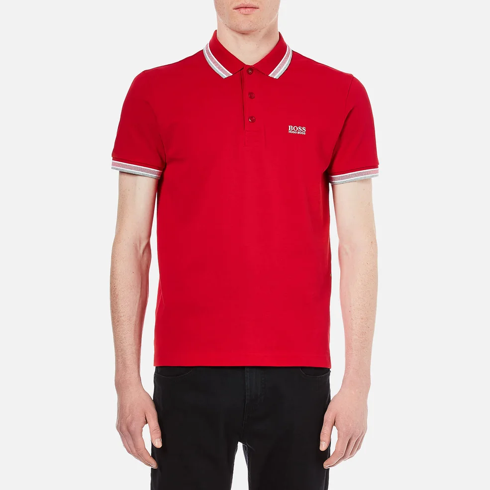 BOSS Green Men's Paddy Polo Shirt - Medium Red Image 1