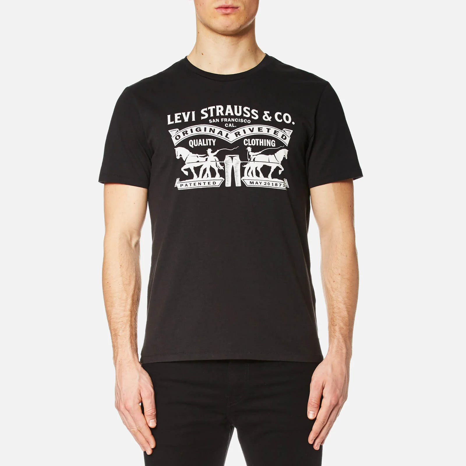 Levi's Men's Two Horse Graphic Set-In Neck T-Shirt - Black Image 1