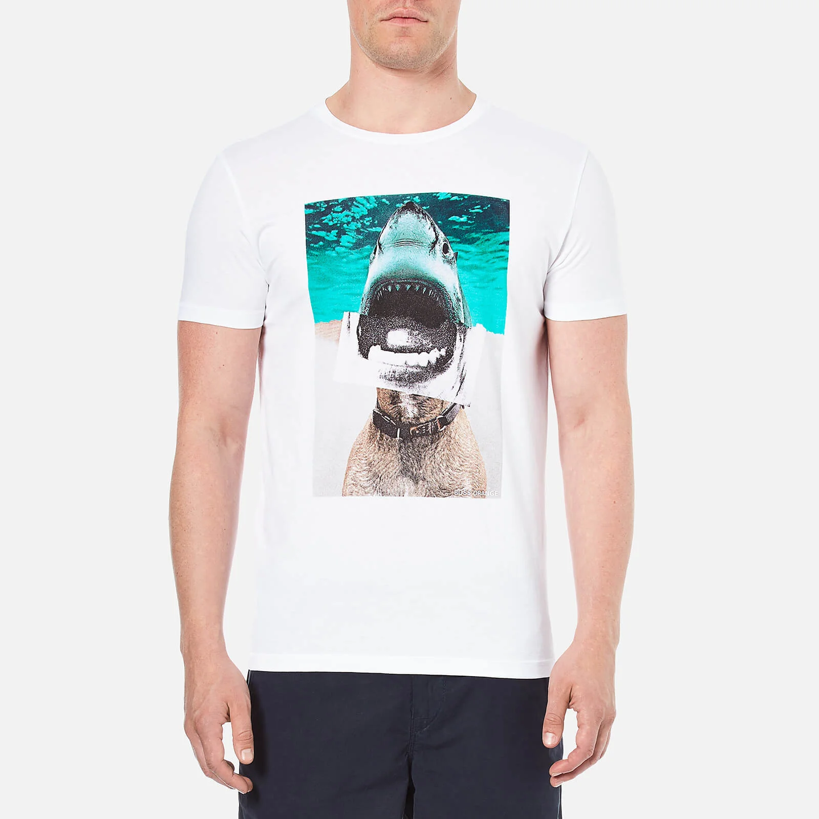 BOSS Orange Men's Treyno 1 Shark Print T-Shirt - White Image 1