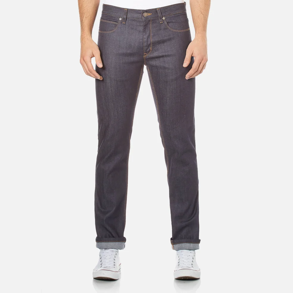 HUGO Men's 708 Slim Fit Unwashed Denim Jeans - Raw Blue Image 1