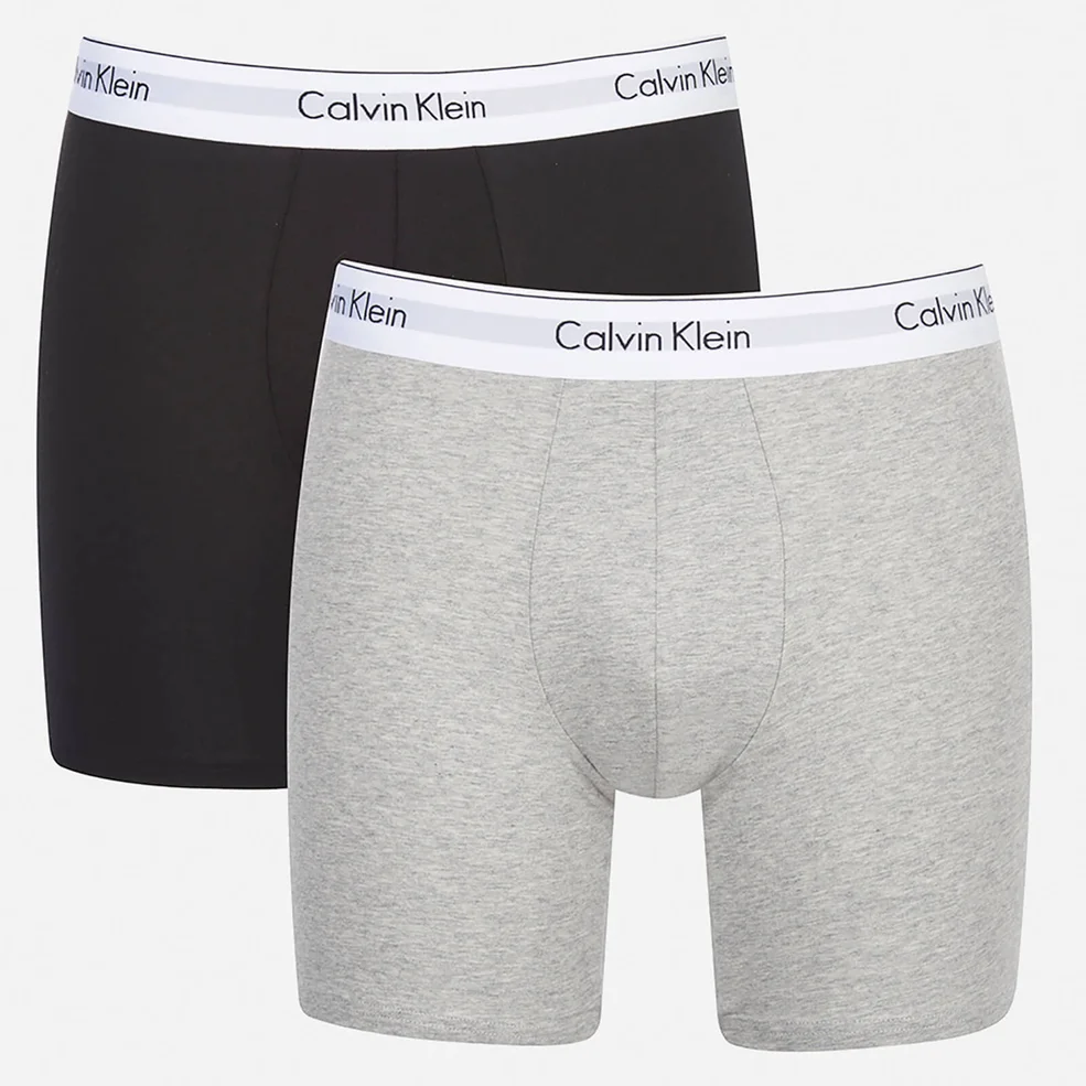 Calvin Klein Men's 2 Pack Boxer Briefs - Black/Grey Heather Image 1