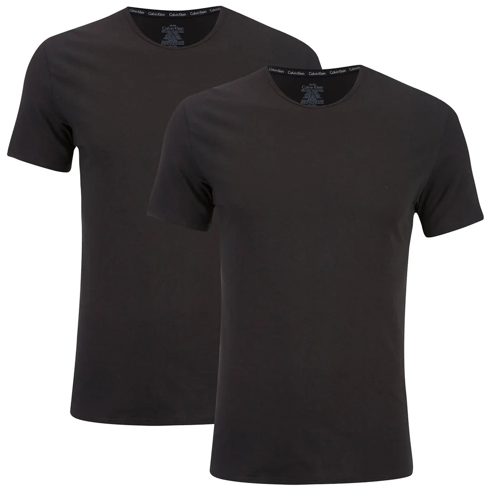 Calvin Klein Men's 2 Pack Crew Neck T-Shirt - Black Image 1