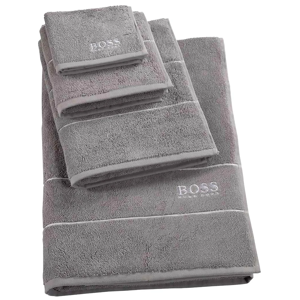 Hugo BOSS Plain Towel Range - Concrete Image 1