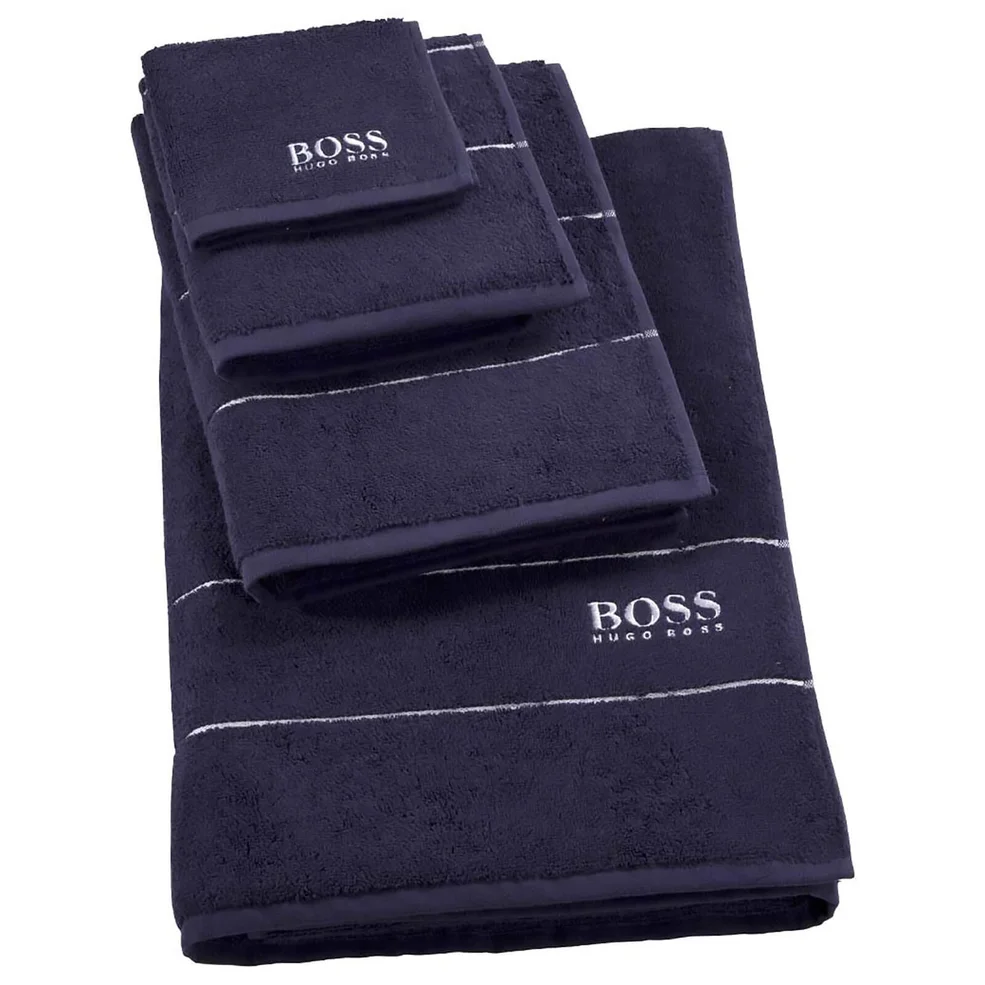 Hugo BOSS Plain Towel Range - Navy Image 1
