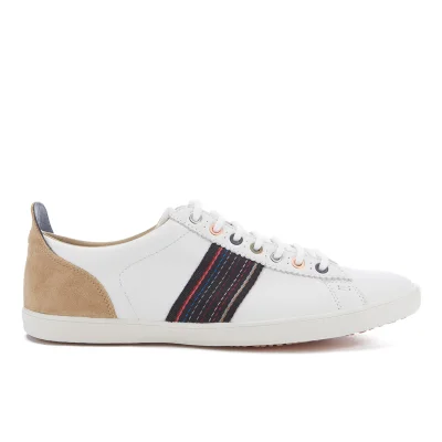 PS by Paul Smith Men's Osmo Leather Low Top Trainers - White Mono Lux