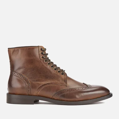 Hudson London Men's Greenham Leather Brogue Lace Up Boots - Cognac