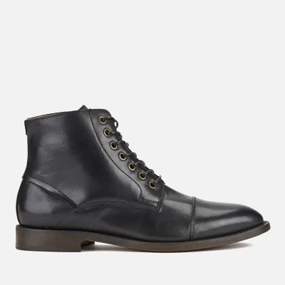 Hudson London Men's Seymour Leather Toe Cap Lace Up Boots - Black