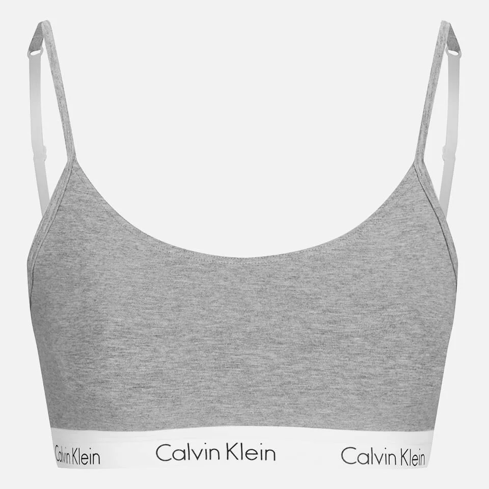 Calvin Klein Women's CK One Logo Bralette - Grey Heather Image 1