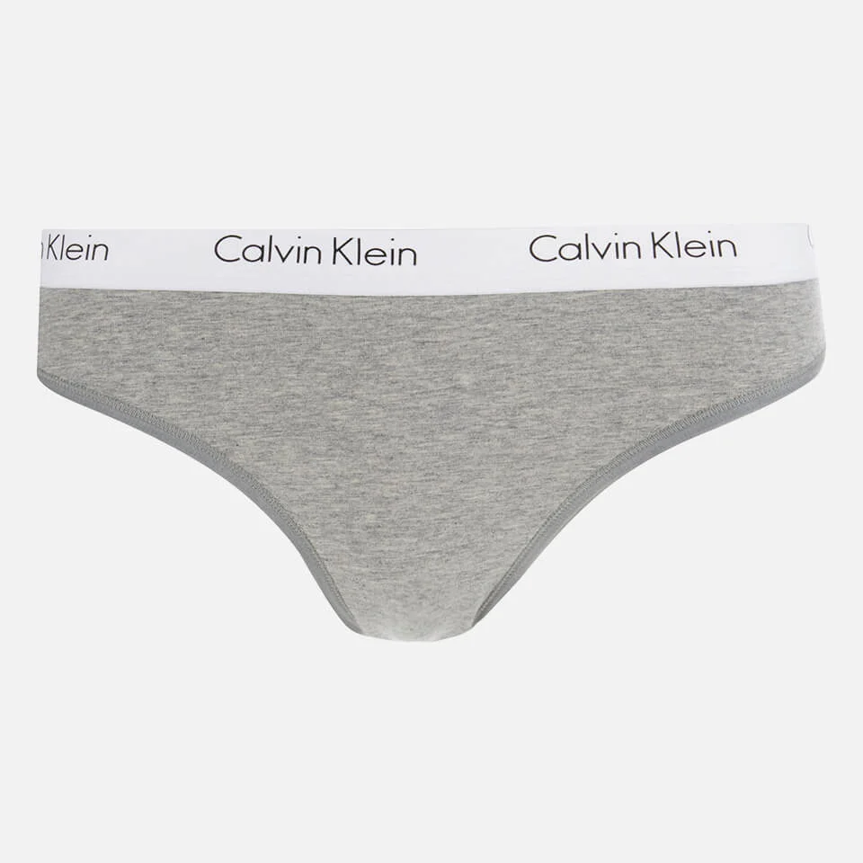 Calvin Klein Women's CK One Logo Thong - Grey Heather Image 1