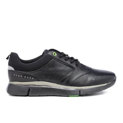 BOSS Green Men's Gym Leather Running Trainers - Black