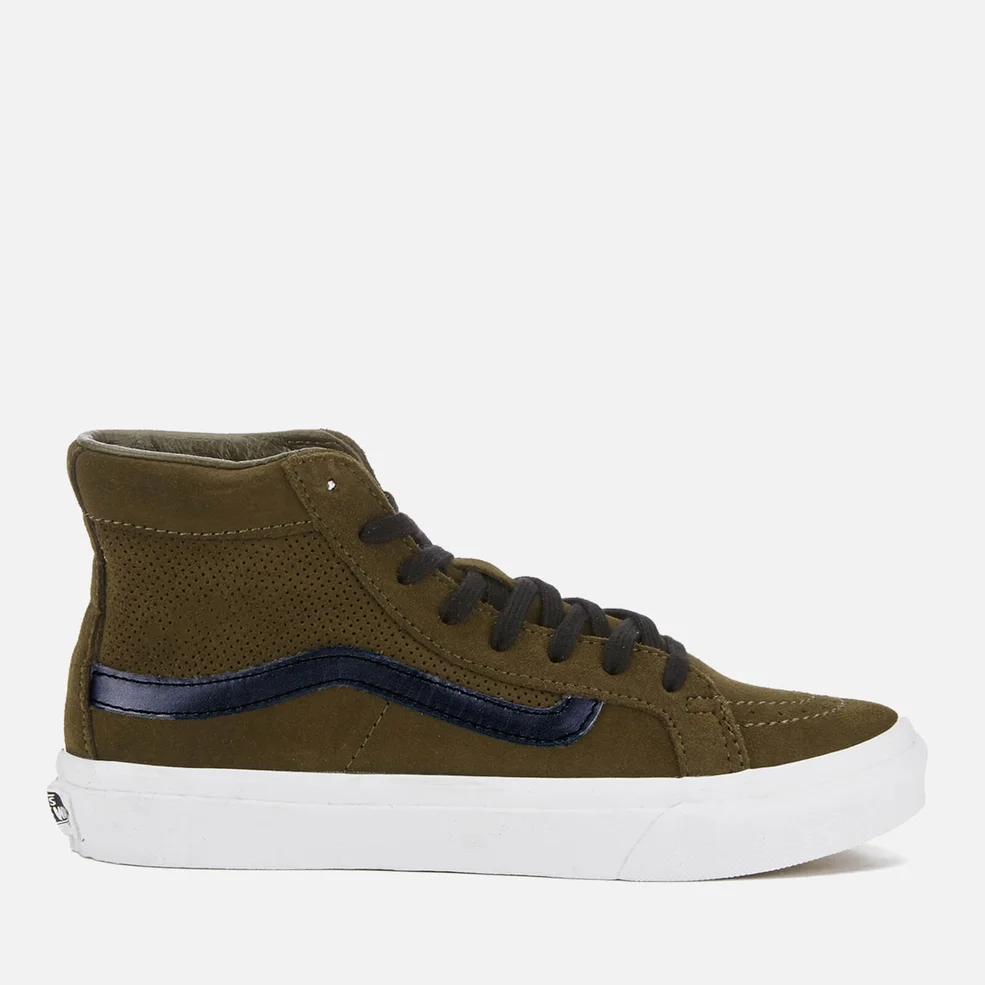 Vans Women's Sk8-Hi Slim Cut Out Perforated Suede Trainers - Tarmac/True White Image 1
