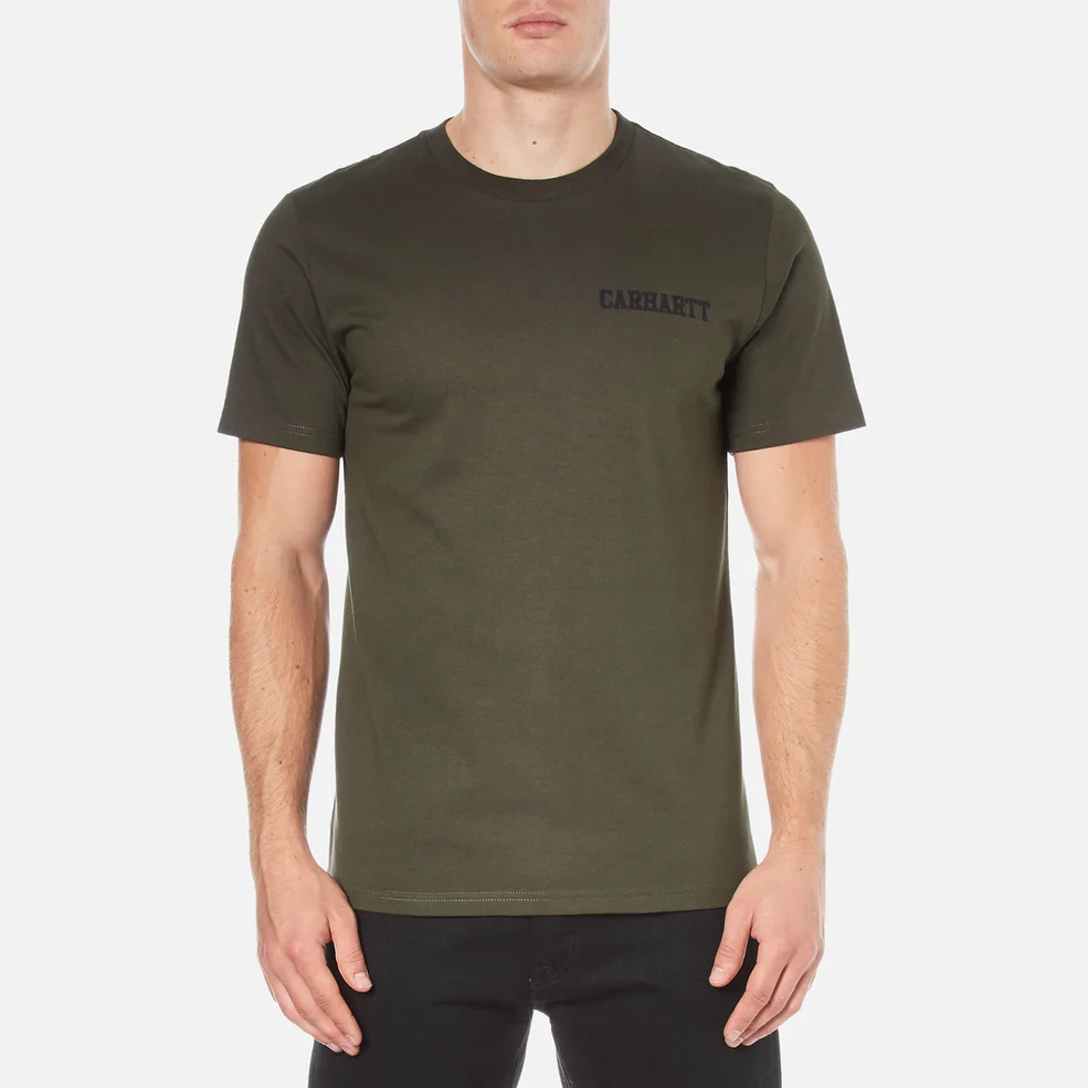 Carhartt Men's Short Sleeve College Script T-Shirt - Cypress/Black Image 1