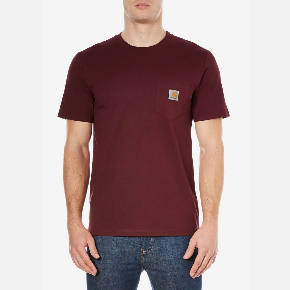 Carhartt Men's Short Sleeve Pocket T-Shirt - Chianti Heather Image 1