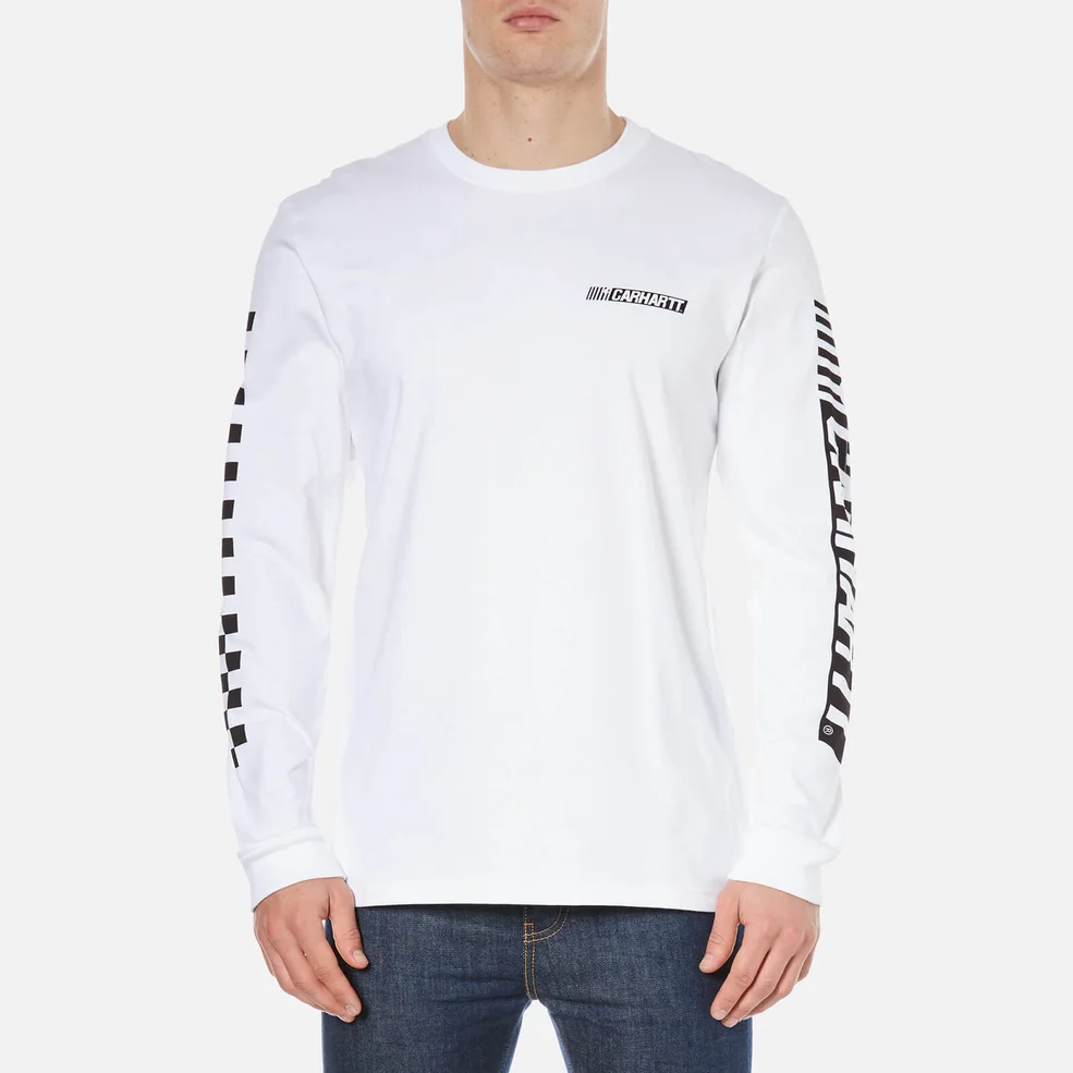 Carhartt Men's Long Sleeve Cart T-Shirt - White/Black Image 1