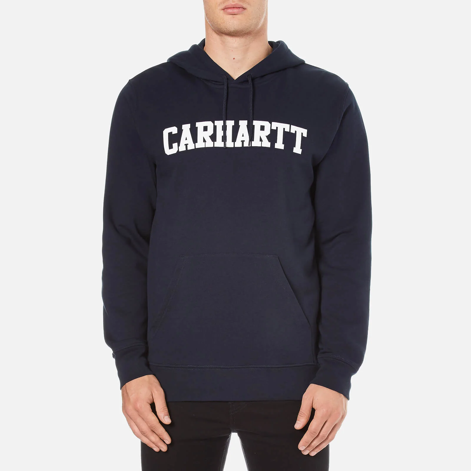 Carhartt Men's Hooded College Sweatshirt - Navy/White Image 1
