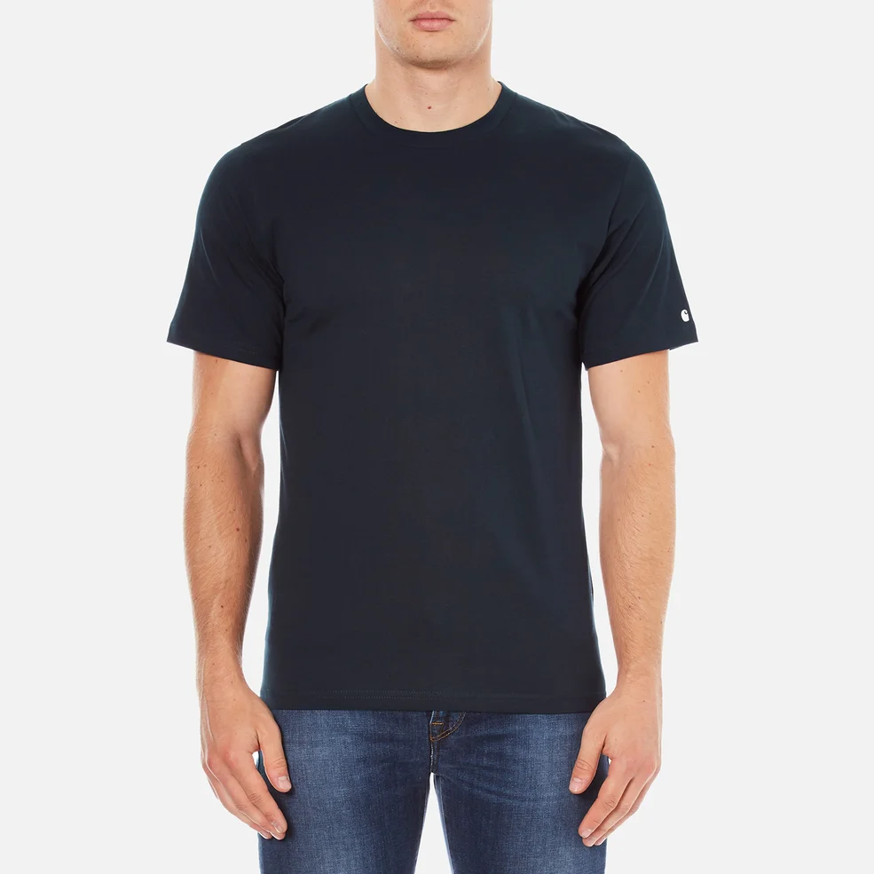 Carhartt Men's Short Sleeve Base T-Shirt - Navy/White Image 1