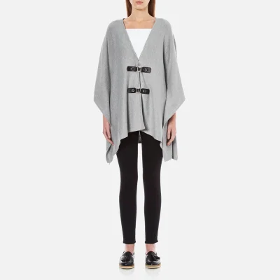 MICHAEL MICHAEL KORS Women's Buckle Front Poncho - Pearl Heather