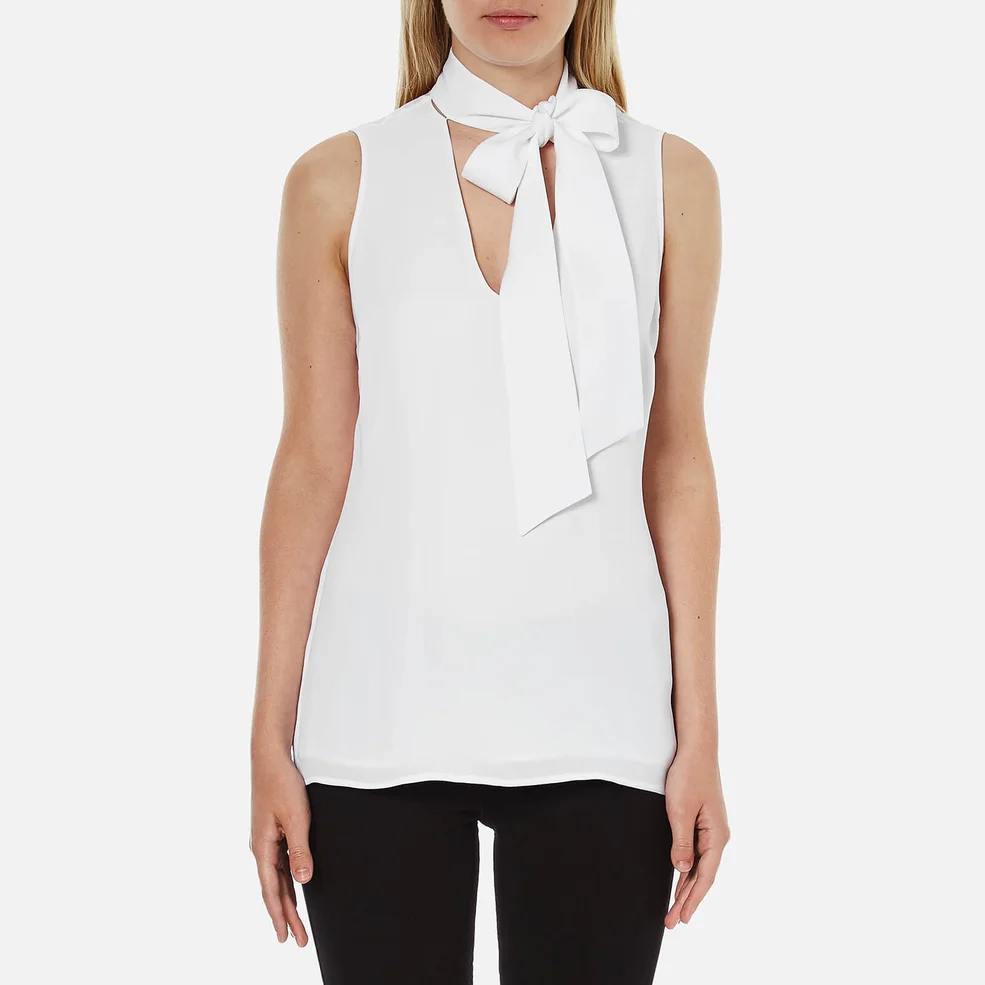 MICHAEL MICHAEL KORS Women's Tie Neckline Top - White Image 1