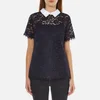 MICHAEL MICHAEL KORS Women's Collared Lace T-Shirt - New Navy - Image 1