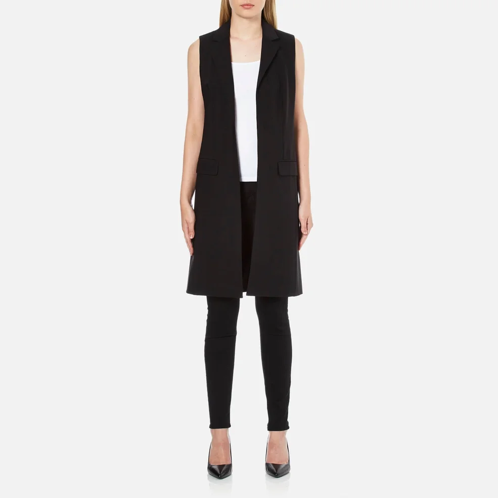 MICHAEL MICHAEL KORS Women's Long Trop Wool Vest Blazer - Black Image 1