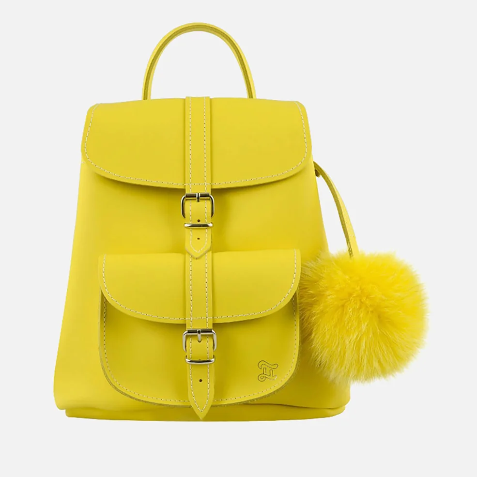 Grafea Women's Sunny Fur Pom Backpack - Yellow Image 1