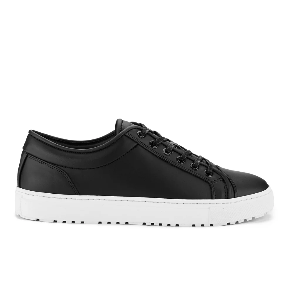 ETQ. Men's Low Top 1 Rubberized Leather Trainers - Black Image 1