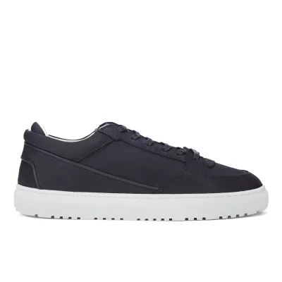 ETQ. Men's Low Top 3 Leather Trainers - Blueberry