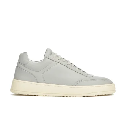 ETQ. Men's Low Top 5 Rubberized Leather Trainers - Alloy/Eggshell