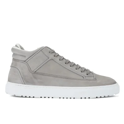 ETQ. Men's Mid Top 2 Leather Trainers - Alloy