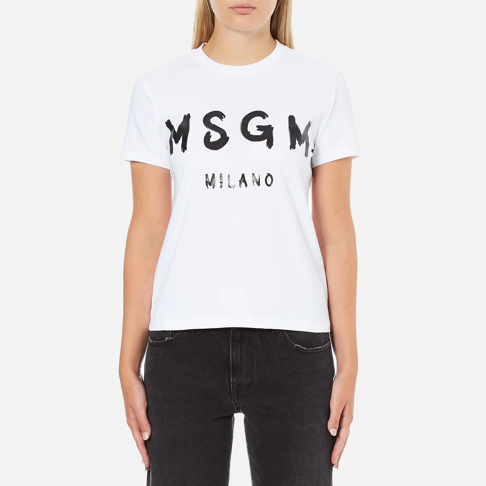 MSGM Women's Logo T-Shirt - White Image 1