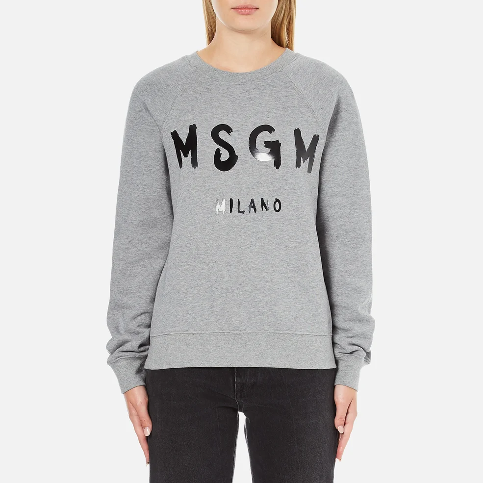 MSGM Women's Logo Sweatshirt - Grey Image 1