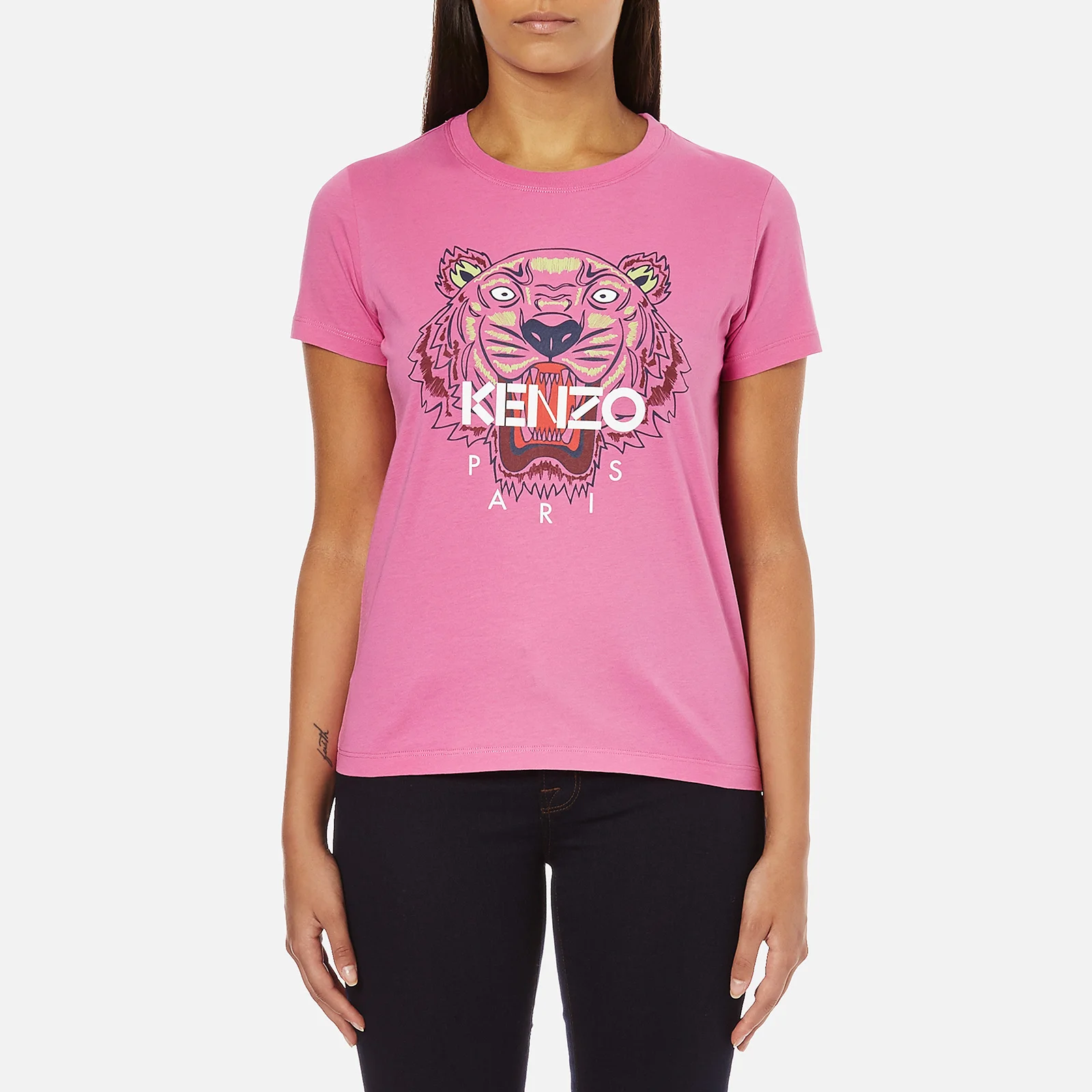 KENZO Women's Tiger Embroidered T-Shirt - Begonia Image 1