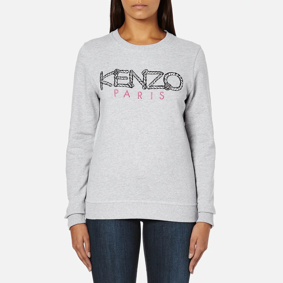 KENZO Women's Paris Logo Sweatshirt - Light Grey Image 1