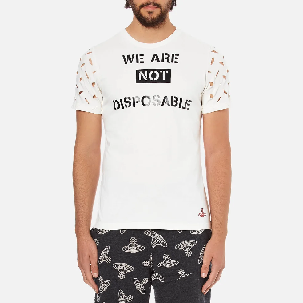 Vivienne Westwood Anglomania Men's We Are Not Disposable T-Shirt - White Image 1
