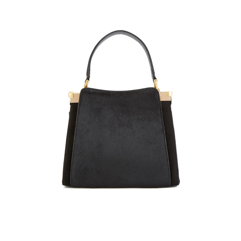 Lulu Guinness Women's Collette Small Leather and Suede Grab Bag - Black Image 1