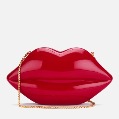 Lulu Guinness Women's Large Perspex Lips Clutch Bag - Red