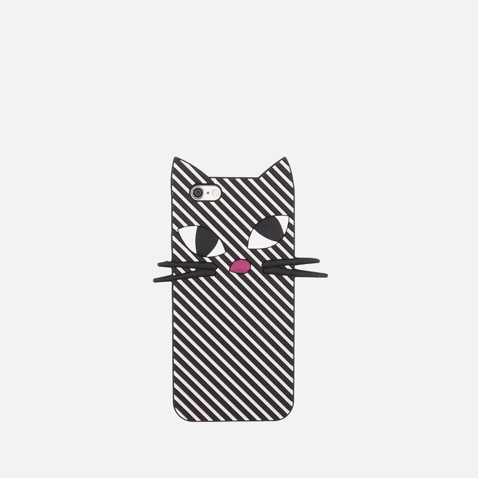 Lulu Guinness Women's Kooky Cat Stripe iPhone 6 Case - Black/White Image 1