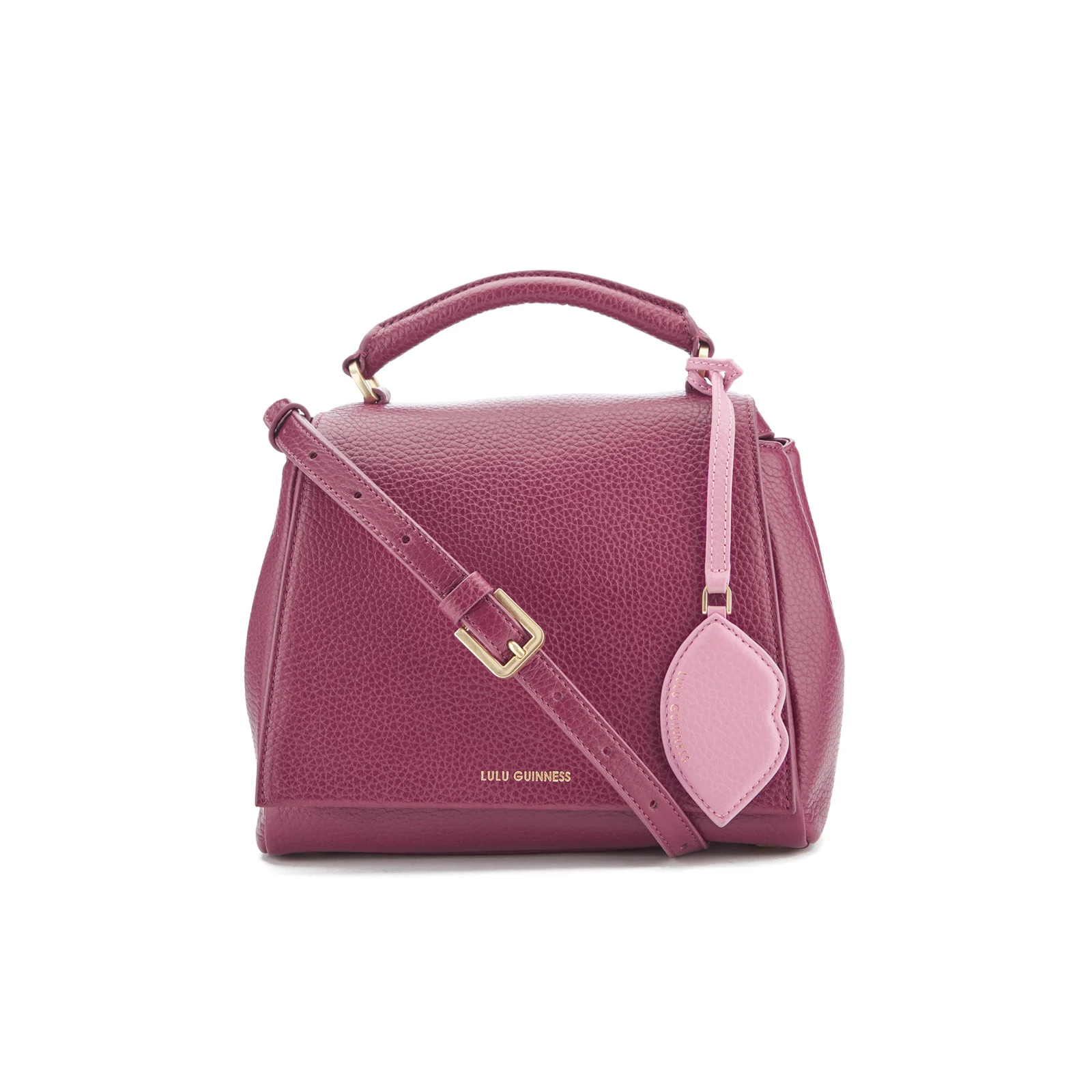 Lulu Guinness Women's Rita Small Shoulder Bag with Lip Charm - Cassis Image 1
