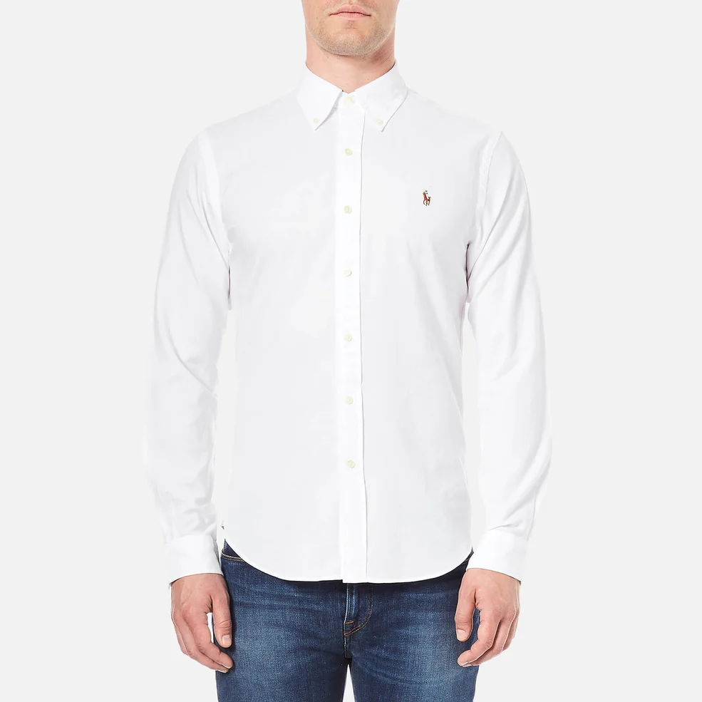 Polo Ralph Lauren Men's Long Sleeve Oxford Shirt - White Image 1