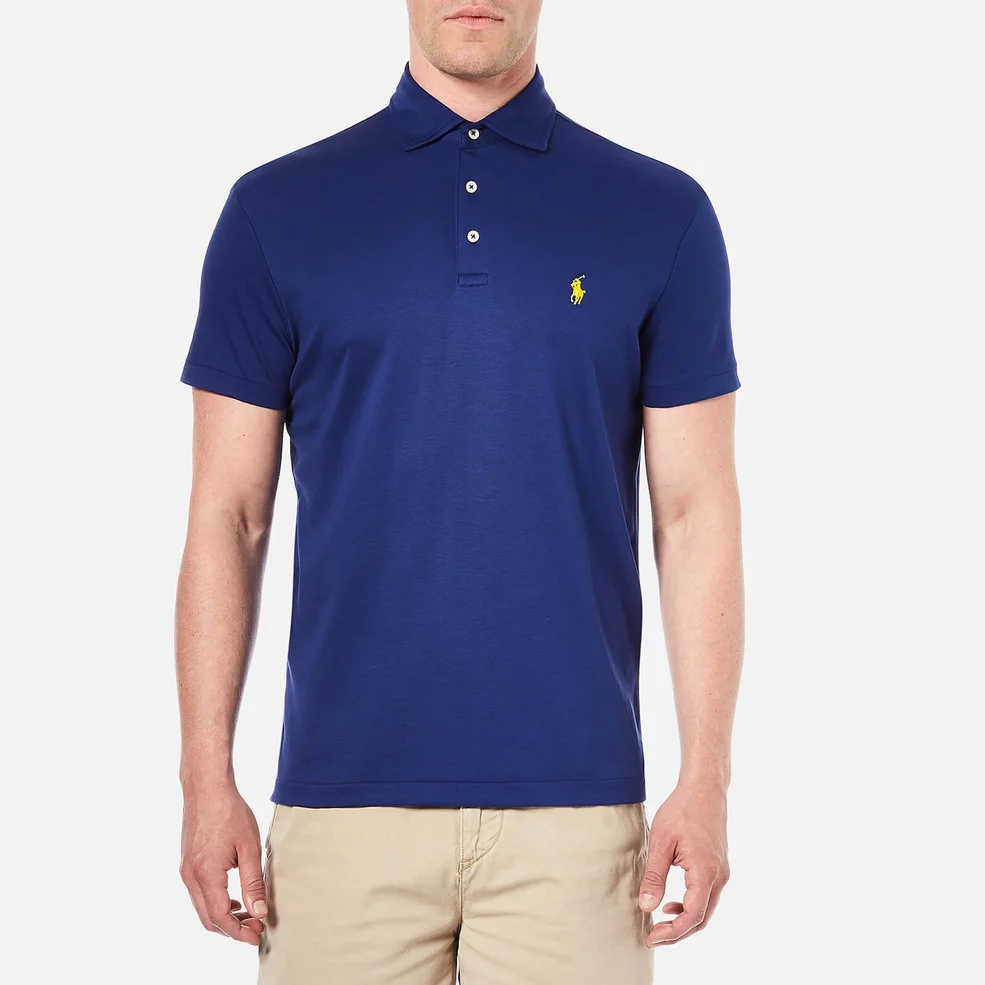 Polo Ralph Lauren Men's Pima Cotton Polo Shirt - Navy Image 1