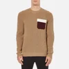 MSGM Men's Contrast Pocket Knitted Jumper - Brown - Image 1