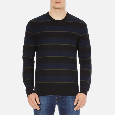 PS by Paul Smith Men's Stripe Crew Neck Knitted Jumper - Navy