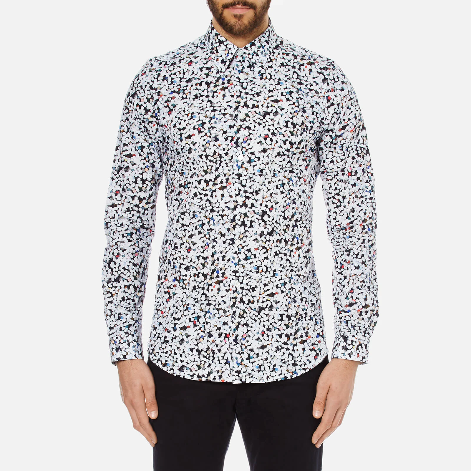 PS by Paul Smith Men's All Over Print Long Sleeve Shirt - White Image 1