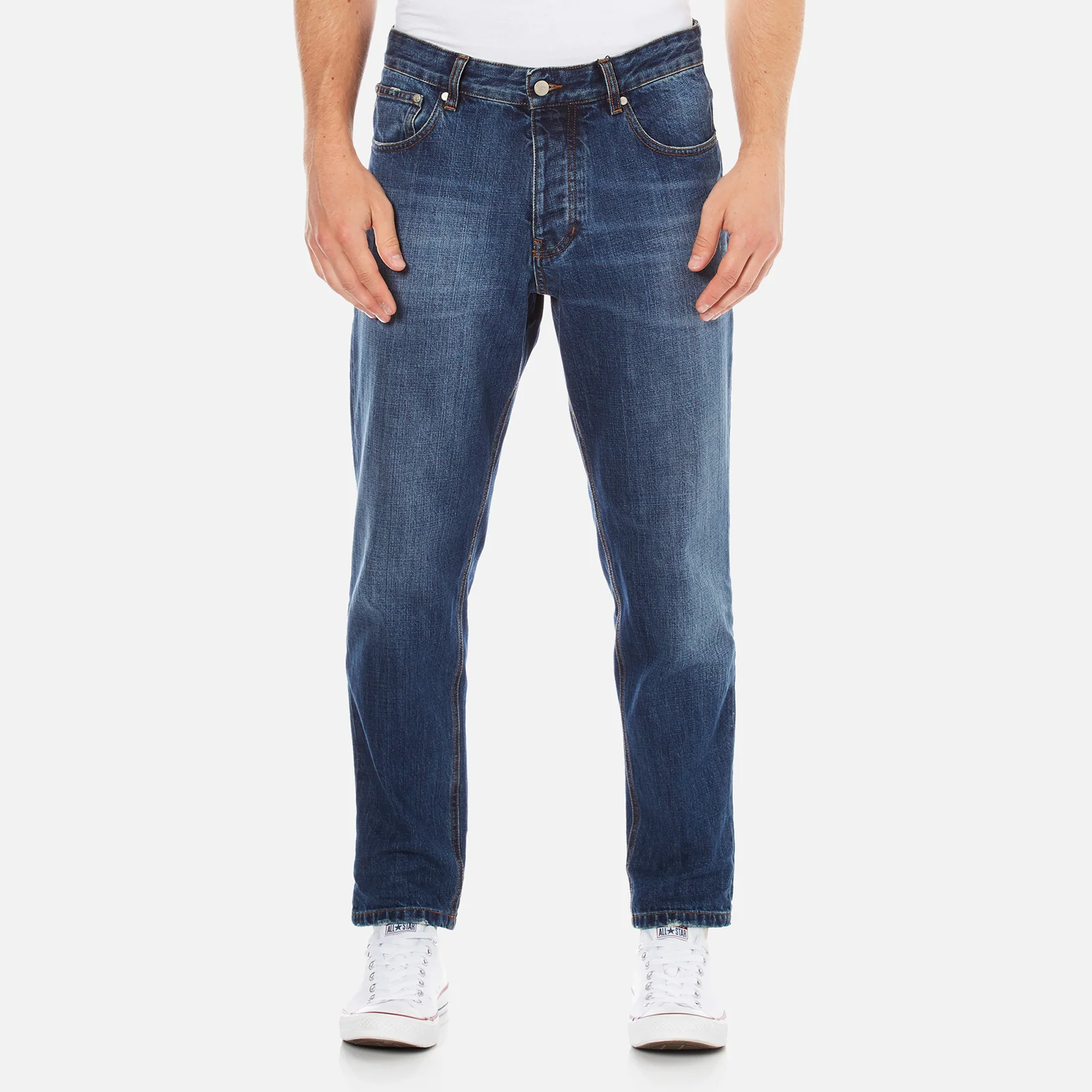 AMI Men's Carrot Fit Jeans - Blue Image 1