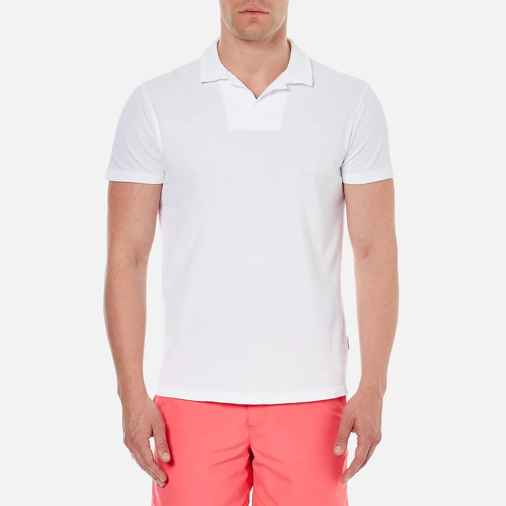 Orlebar Brown Men's Massey Airtex Polo Shirt - White Image 1