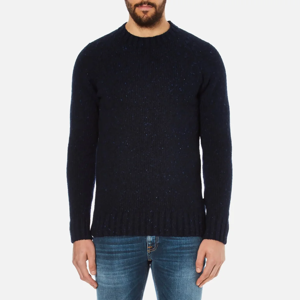 Barbour Heritage Men's Netherby Crew Neck Knitted Jumper - Navy Image 1