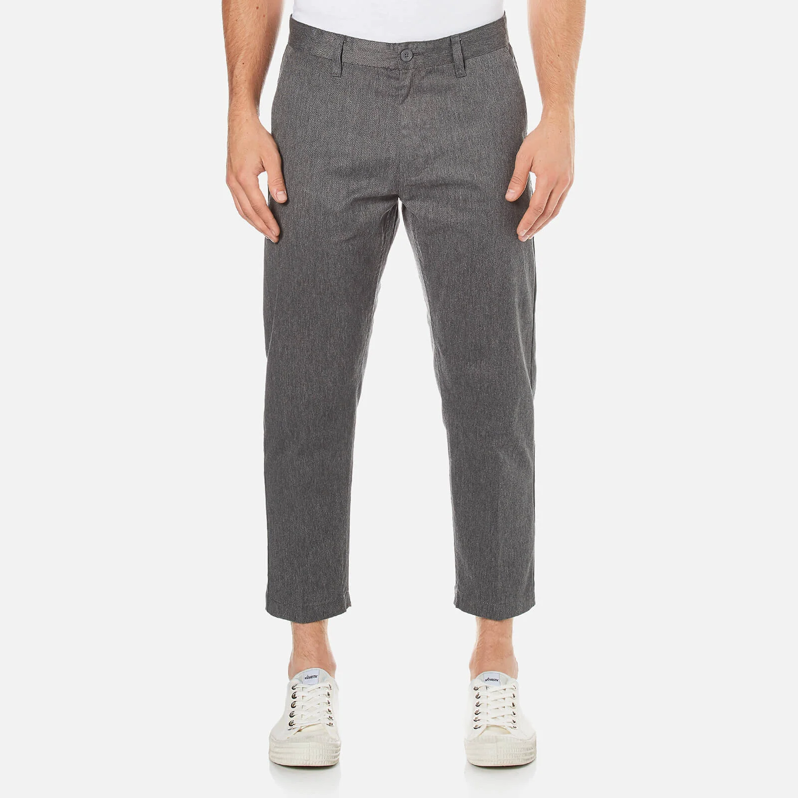 OBEY Clothing Men's Straggler Flooded Crop Trousers - Heather Grey Image 1
