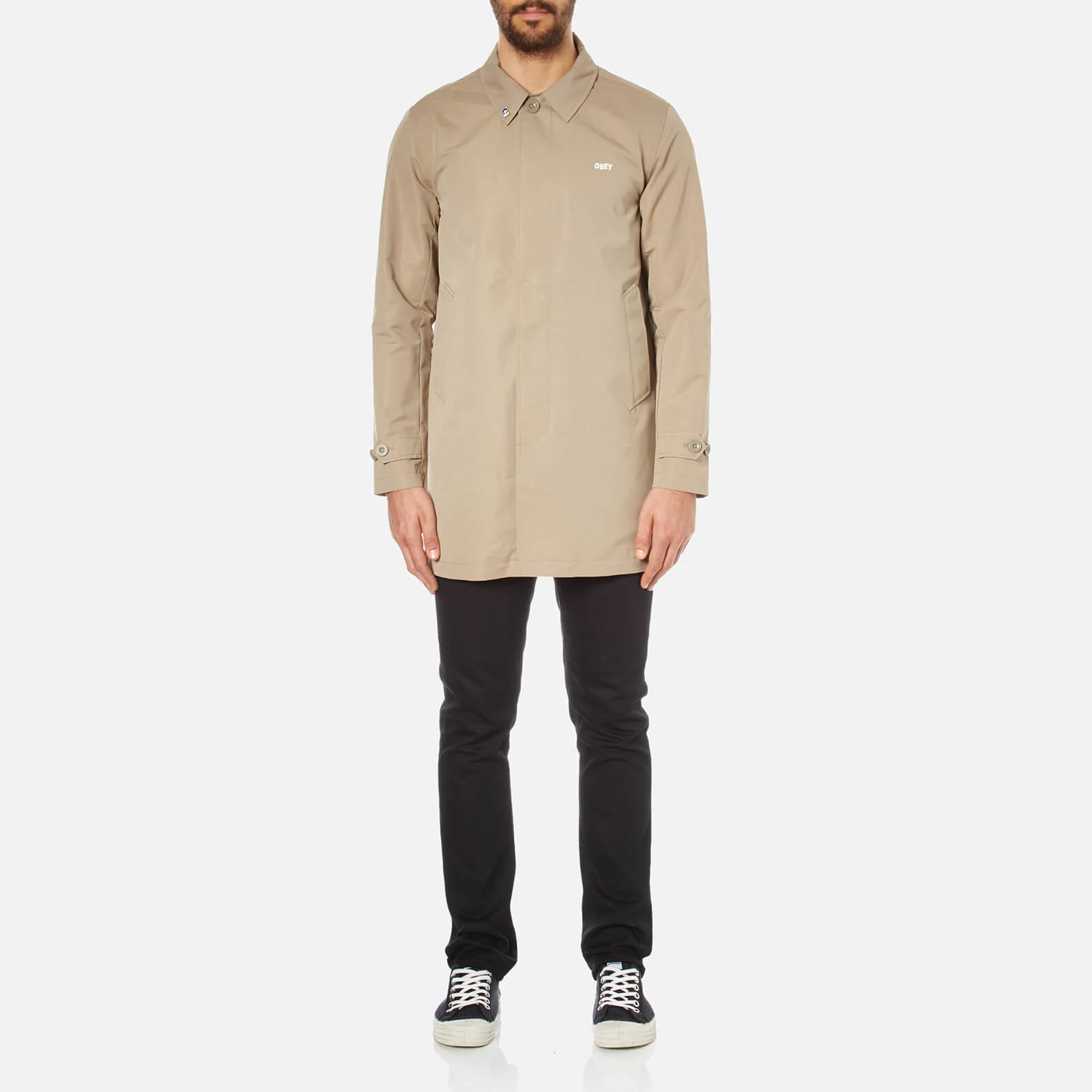 OBEY Clothing Men's Sneaky Trench Coat - Tan Image 1